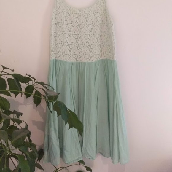 Vintage teal lace dress - Picture 2 of 4
